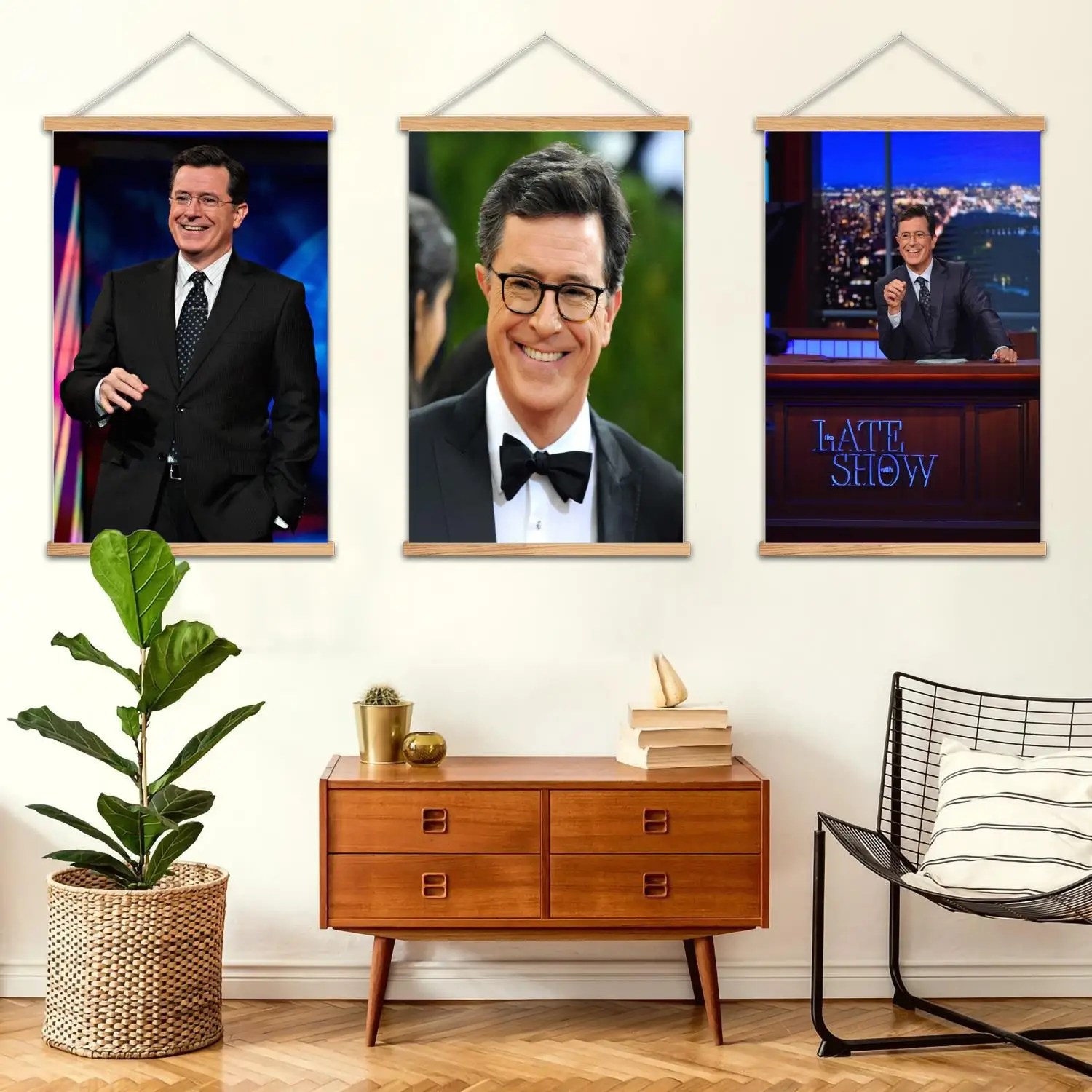 Stephen Colbert Framed Wall Painting Canvas Art Poster and Wall Art,  Modern Family Bedroom Decor,Decorative painting