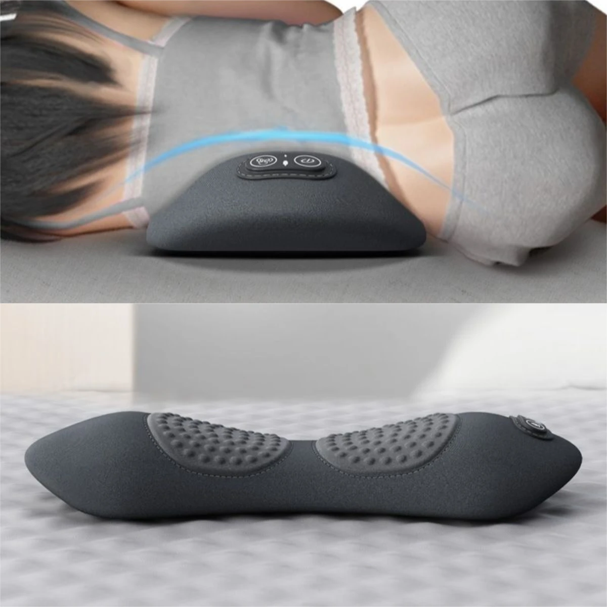 

3-in-1 Back Massager with Relief Bed Sleeping Shiatsu Deep Tissue Portable Shoulder Lower Back Pain Relief Waist Massager