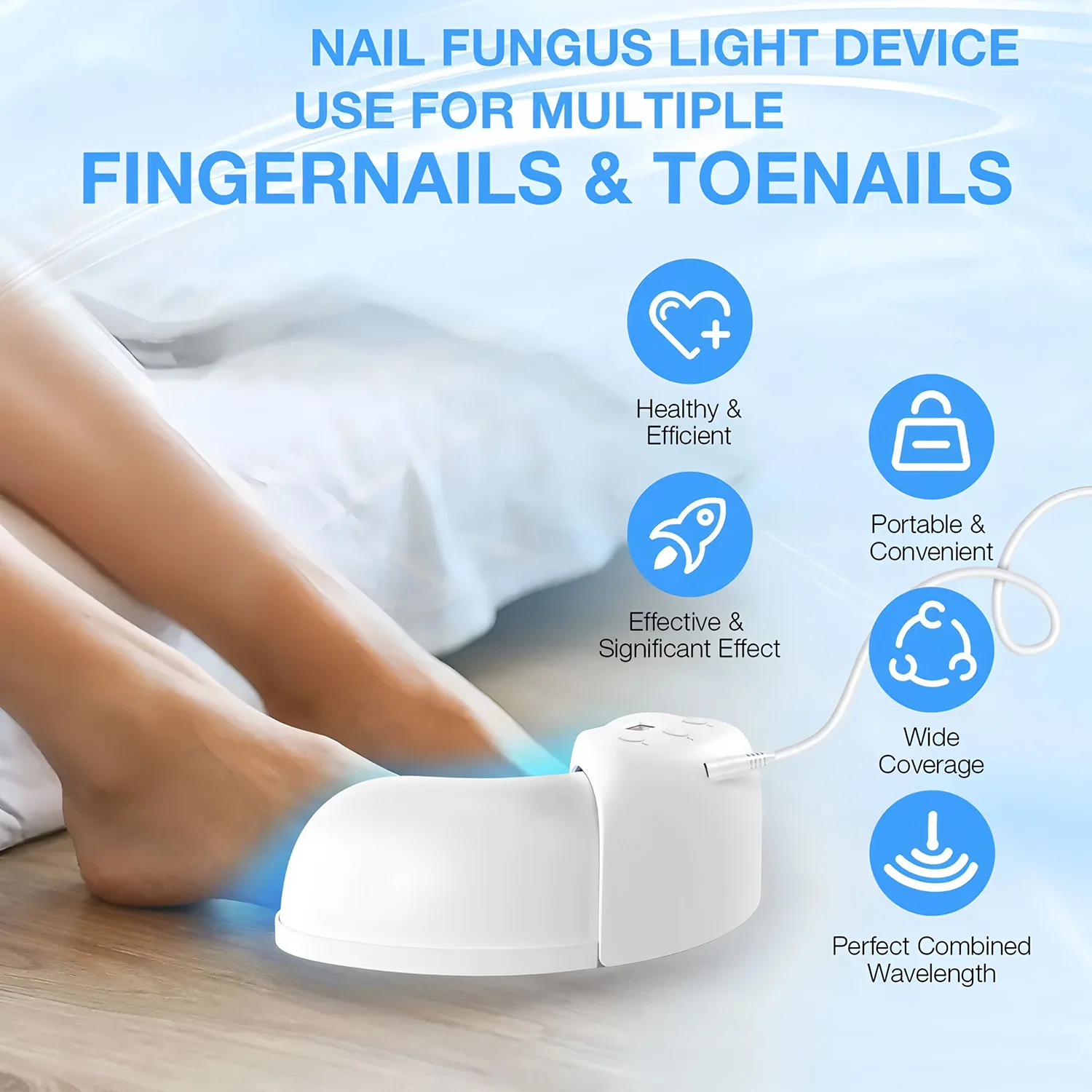 Portable Nail Phototherapy Lamp Rapid Repair Of Onychomycosis Foot Care To Eliminate Nail Fungus Nail Lamp LED Display