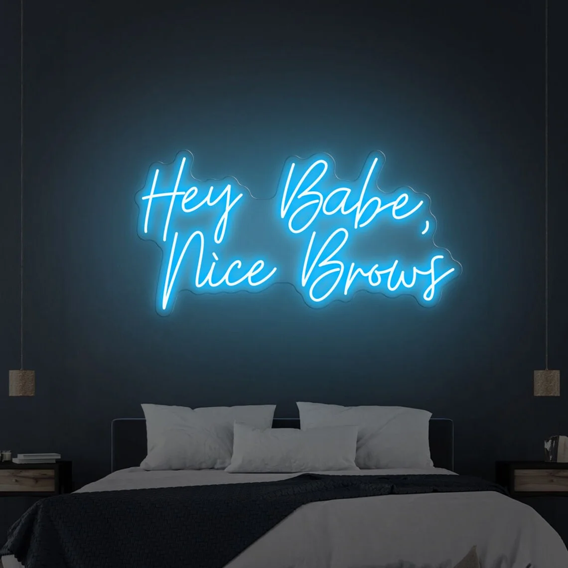 Hey Babe Nice Brows Neon Sign Bedroom Neon Lights Sign Hair Beauty Salon Neon Studio Art Neon Business Sign