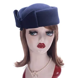 Lawliet Teardrop  Fascinator Women Vintage Look Pillbox Hat Top Fancy Wool Felt Hat Cocktail Racing Party Wedding Church A253