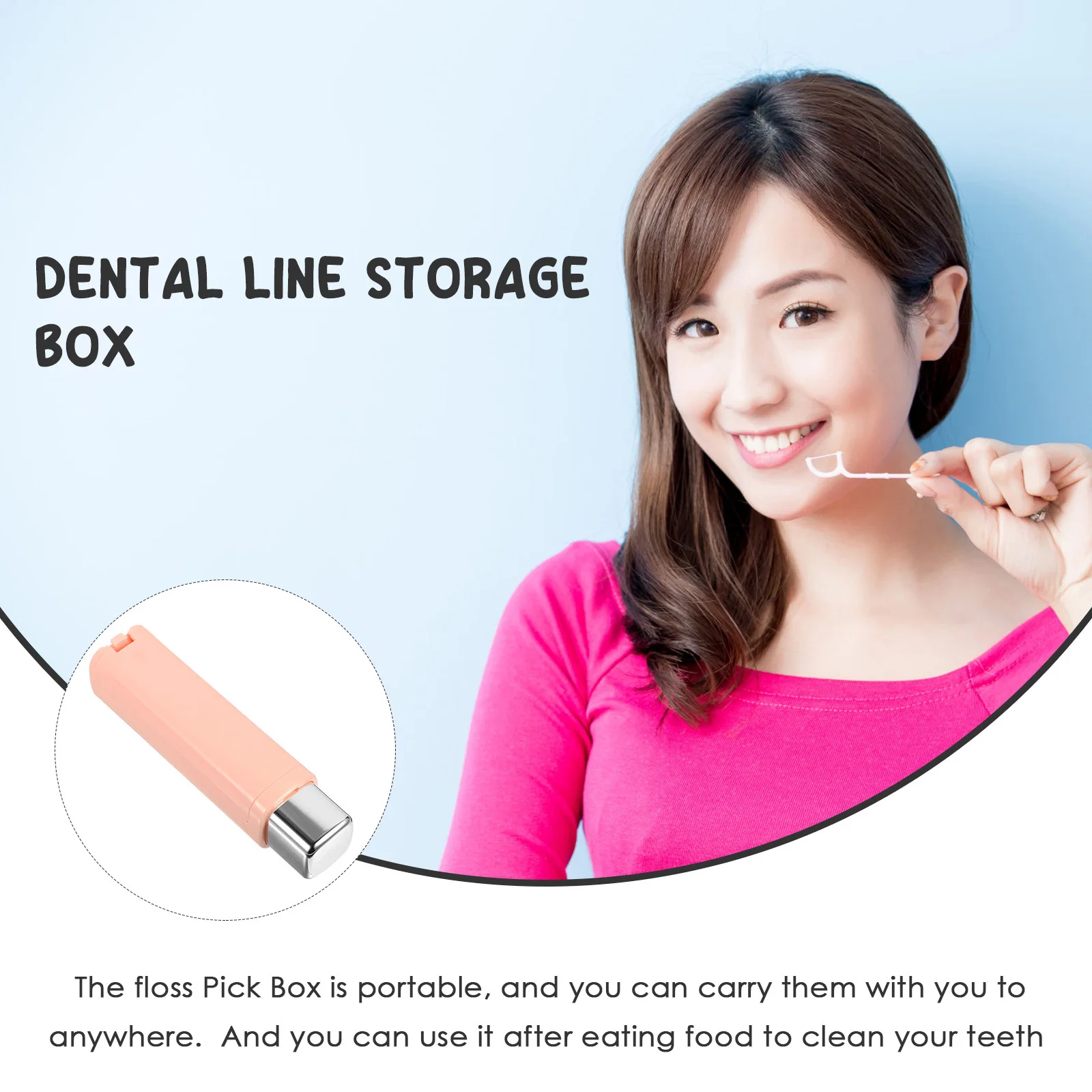 치실 픽 홀더 프리미엄 휴대용 컴팩트 자동 팝아웃 재사용 가능한 치실 정리함 일상 사용 여행 가정용