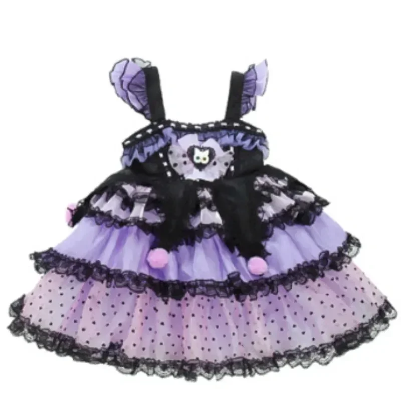 Sanrio Cosplay Kuromi Kawaii Lolita Princess Dress Spring Autumn Children\'s Costume Dress Puffy Skirt Suit Cute Girl Style Gifts