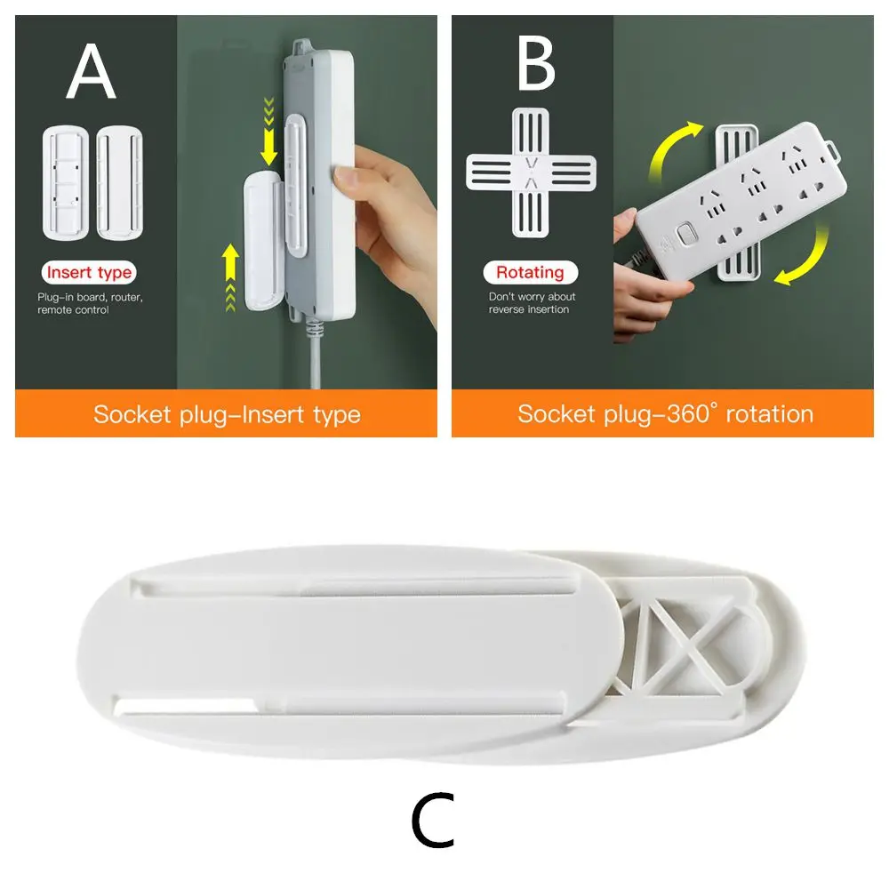 Wall-Mounted Sticker Punch-free Plug Fixer Home Self-Adhesive Socket Fixer Seamless Power Strip Holder