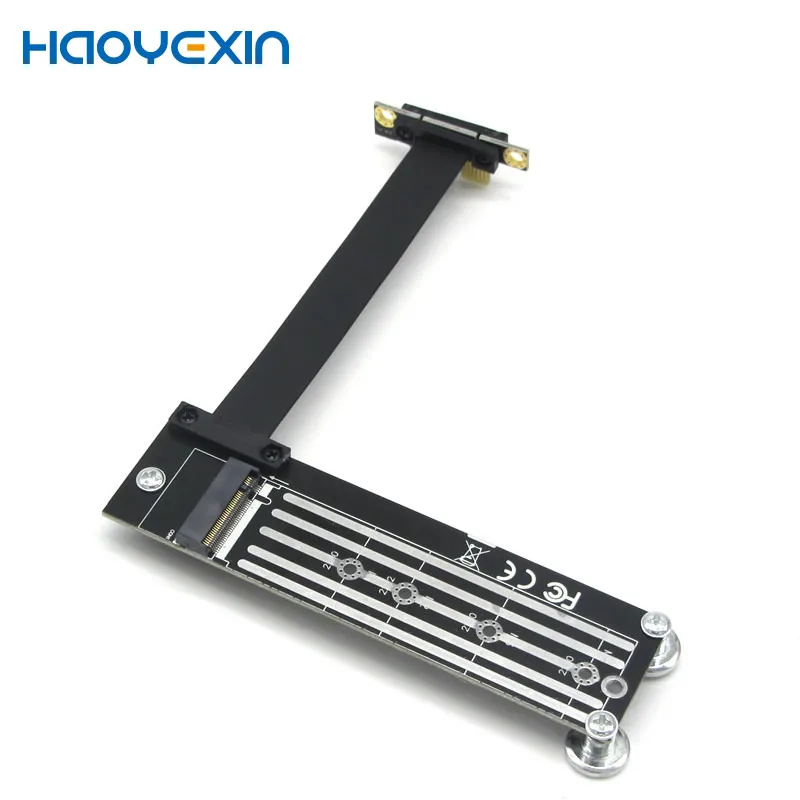 M2 TO PCIE Riser PCIe x1  PCI-E3.0 1x To M.2 NVMe M Key 2280 Riser Card Gen3.0 Cable M2 Key-M PCI-Express Extension cord