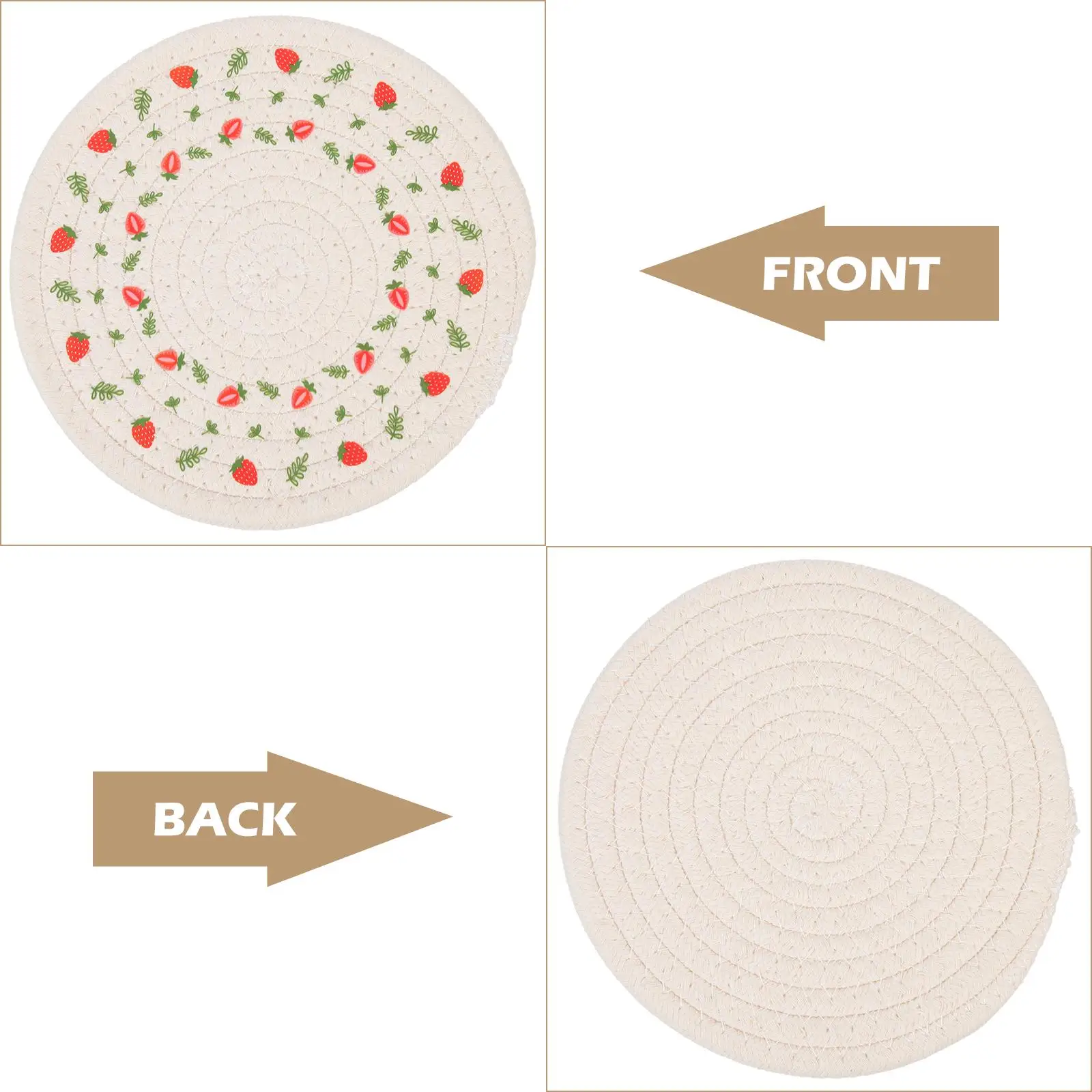 2 pezzi tovaglietta in cotone forma rotonda design intrecciato resistente al calore posate tovaglietta decorativa tovaglietta tavolo da pranzo arredamento articolo per la casa