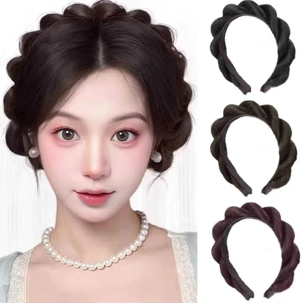 

Versatile Synthetic Twists Fishbone Wig Anti Slip Natural Braid Wig Headband Twist Hair Bands Hair Accessories