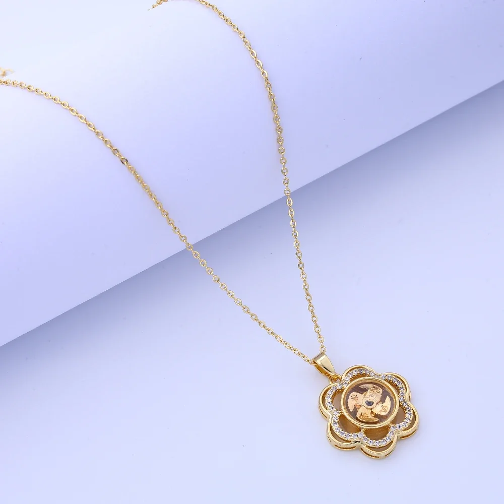 Collana girevole con diamanti intarsiati di ispirazione vintage, ciondolo gioielli unisex per una decorazione elegante