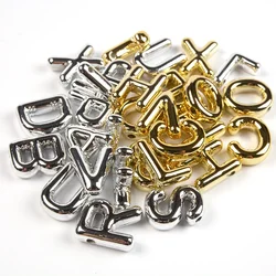 10 pieces English letter perforated gold silver acrylic beads DIY makes jewelry, necklaces, bracelets Accessory materials