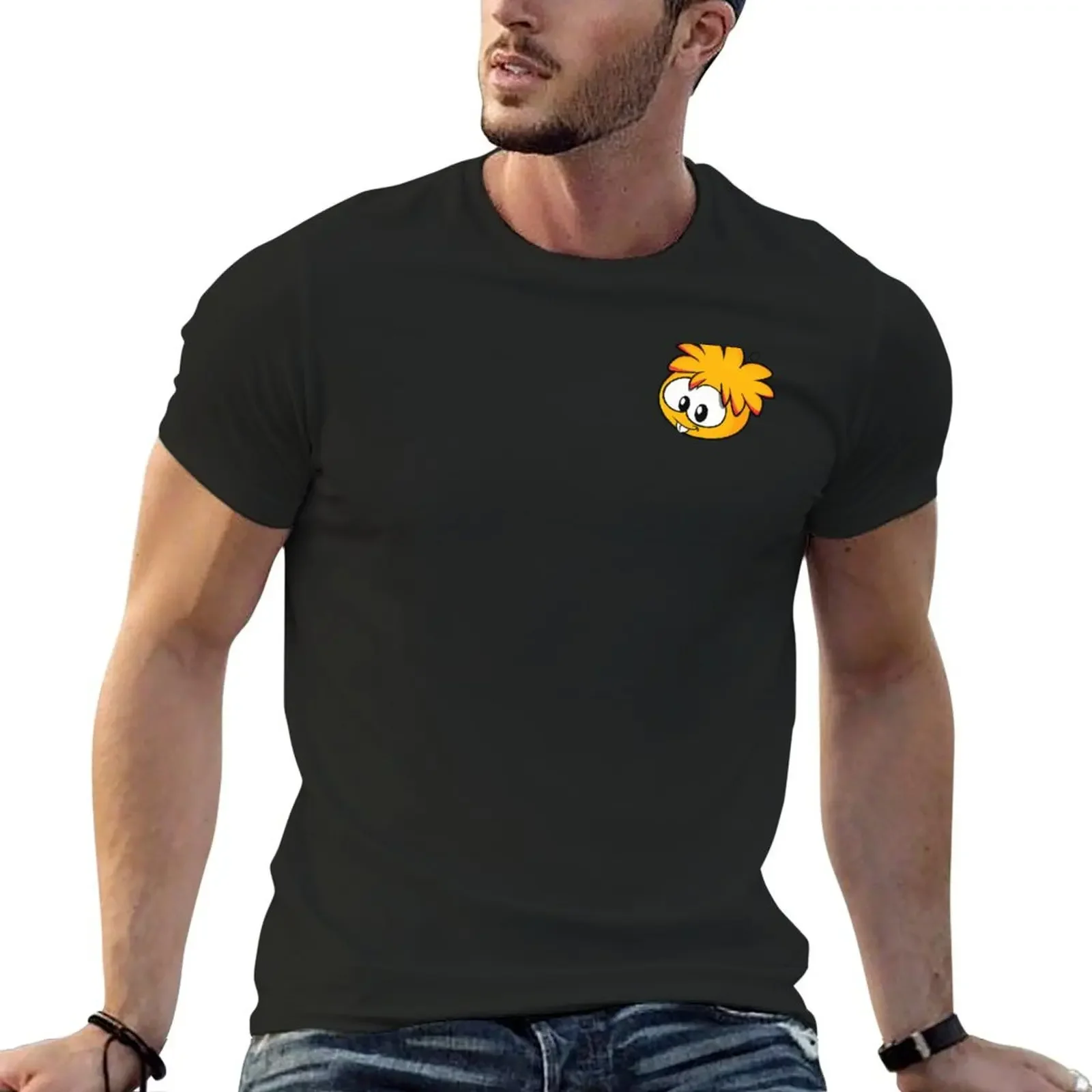 The cute Puffle: A smiling orange puffle T-Shirt shirts graphic tees plus size clothes graphic shirts plain t shirts men