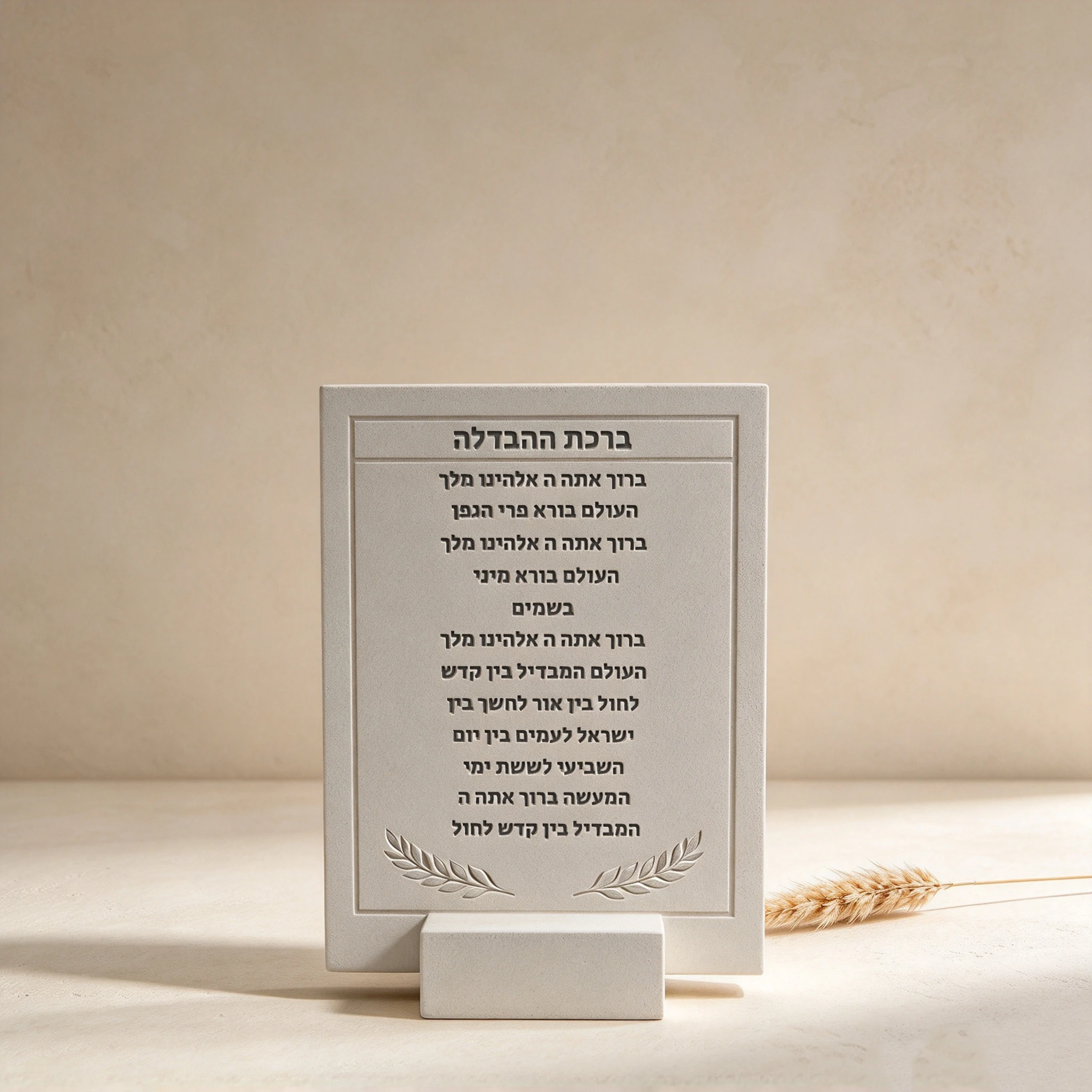 Havdalah Blessing Plaque Silicone Mold, Jewish Havdalah Scripture Sign Mould with Base, DIY Epoxy Resin Gypsum Cement Religious