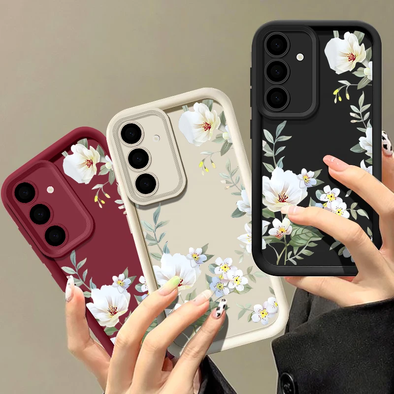 Flowers Case For Samsung Galaxy S25 S23 S24 S22 Ultra S21 Plus S20 FE A56 A55 A54 A53 A52 A35 A36 A34 A14 A15 A16 5G Soft Cover