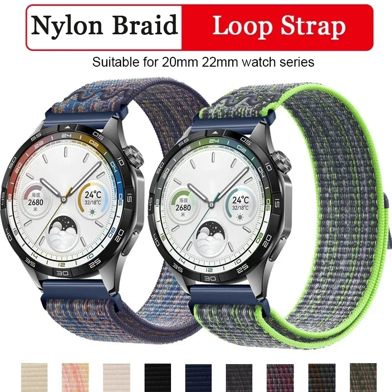 20mm 22mm Smart Watch Strap for Amazfit Balance GT4/3/2 Nylon Loop Bracelet for Samsung Galaxy Watch 4/6 Classic 5 Pro 45/46mm image 6