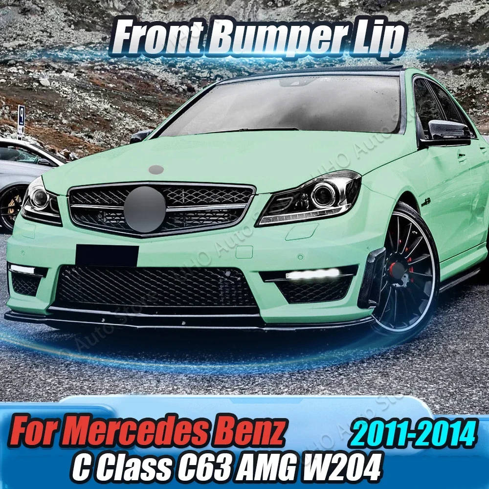 Car Front Bumper Lip Splitter Diffuser Body Kit Spoiler Guard For Mercedes Benz C Class W204 S204 C63 AMG 2011 2012 2013 2014