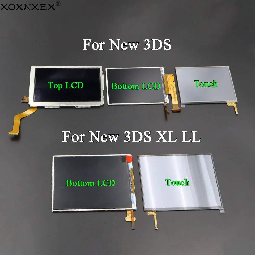 Top Upper and Bottom Lower LCD Display Screen For New 3DS Ne