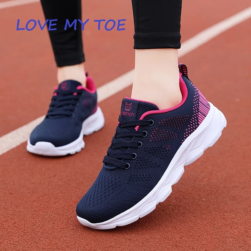 Shoes Woman 2024 Trend Casual Non-Slip Mixed Color Lightweight Air Mesh Soft Breathable Sport Flats MD Platform Women Sneakers