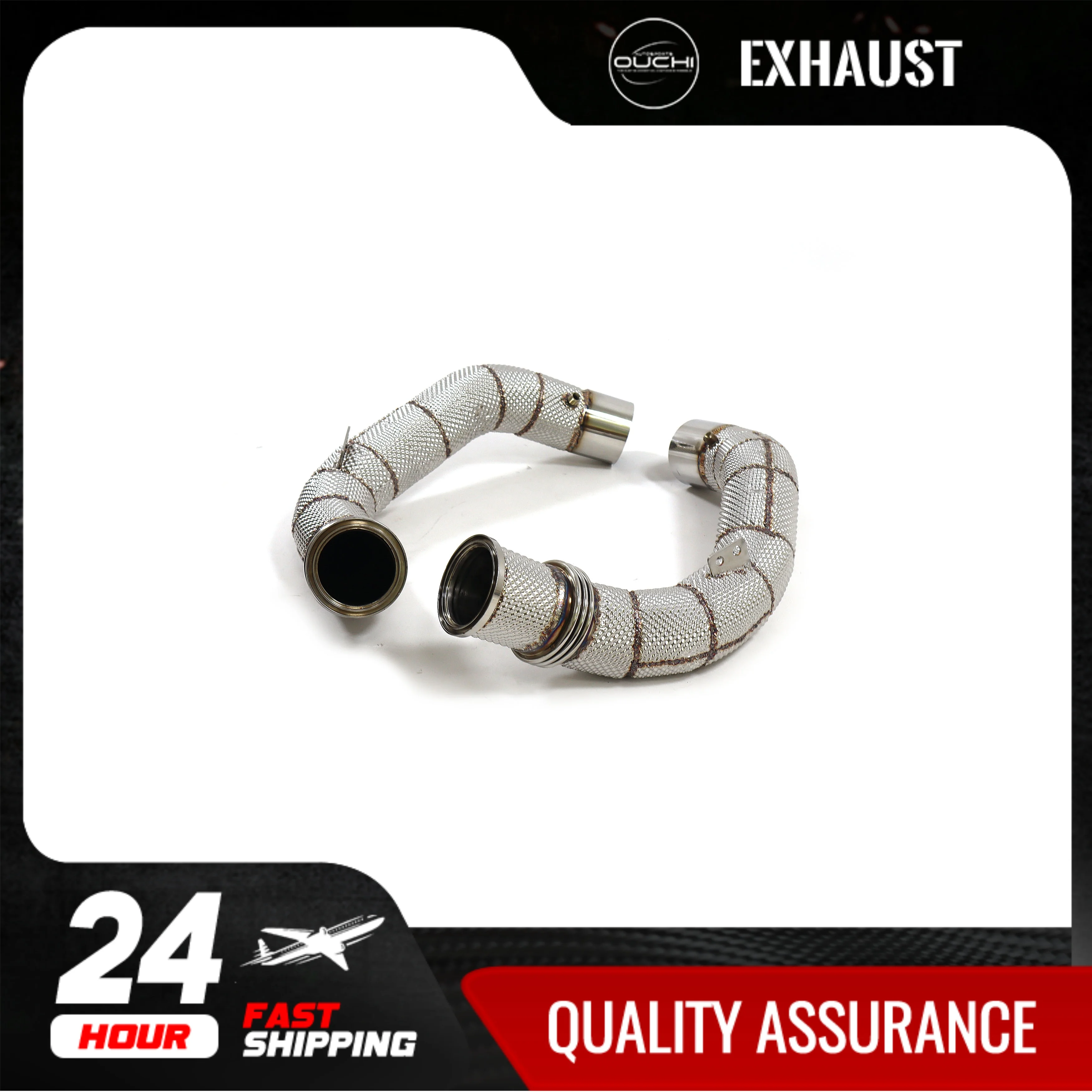

Fast shipping in 24 hours downpipe for BMW M5 M6 F90 F95 OUCHI stainless steels exhaust system With heat shield with OPF