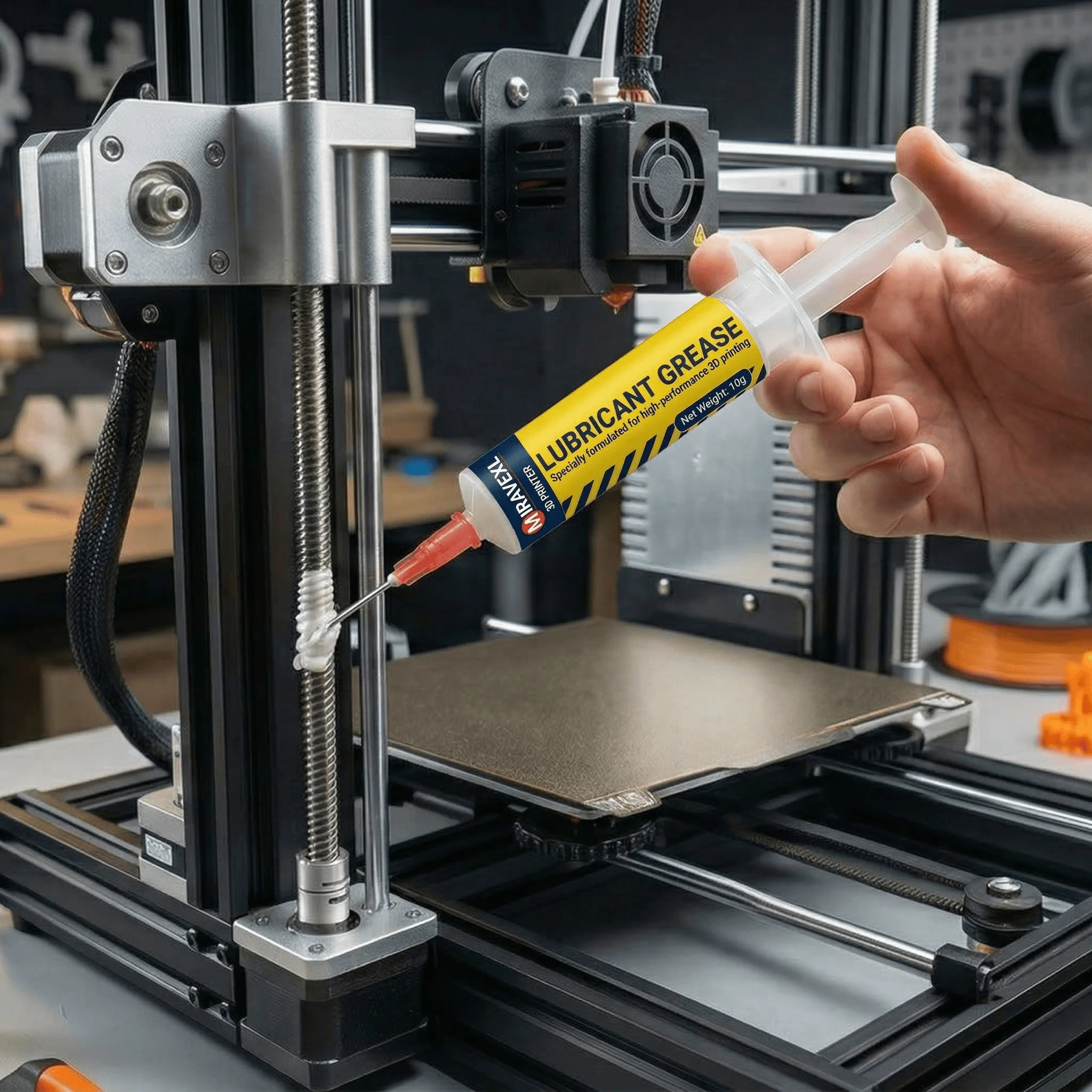 MIRAVEXL 3D Printer Grease White Lube for Lead Screws Linear Rails Rods Smooth Printing Noise Reduction Maintenance Kit