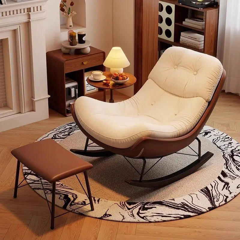 Thick enlarged thickened lazy sofa chenille rocking chair living room balcony rocking recliner