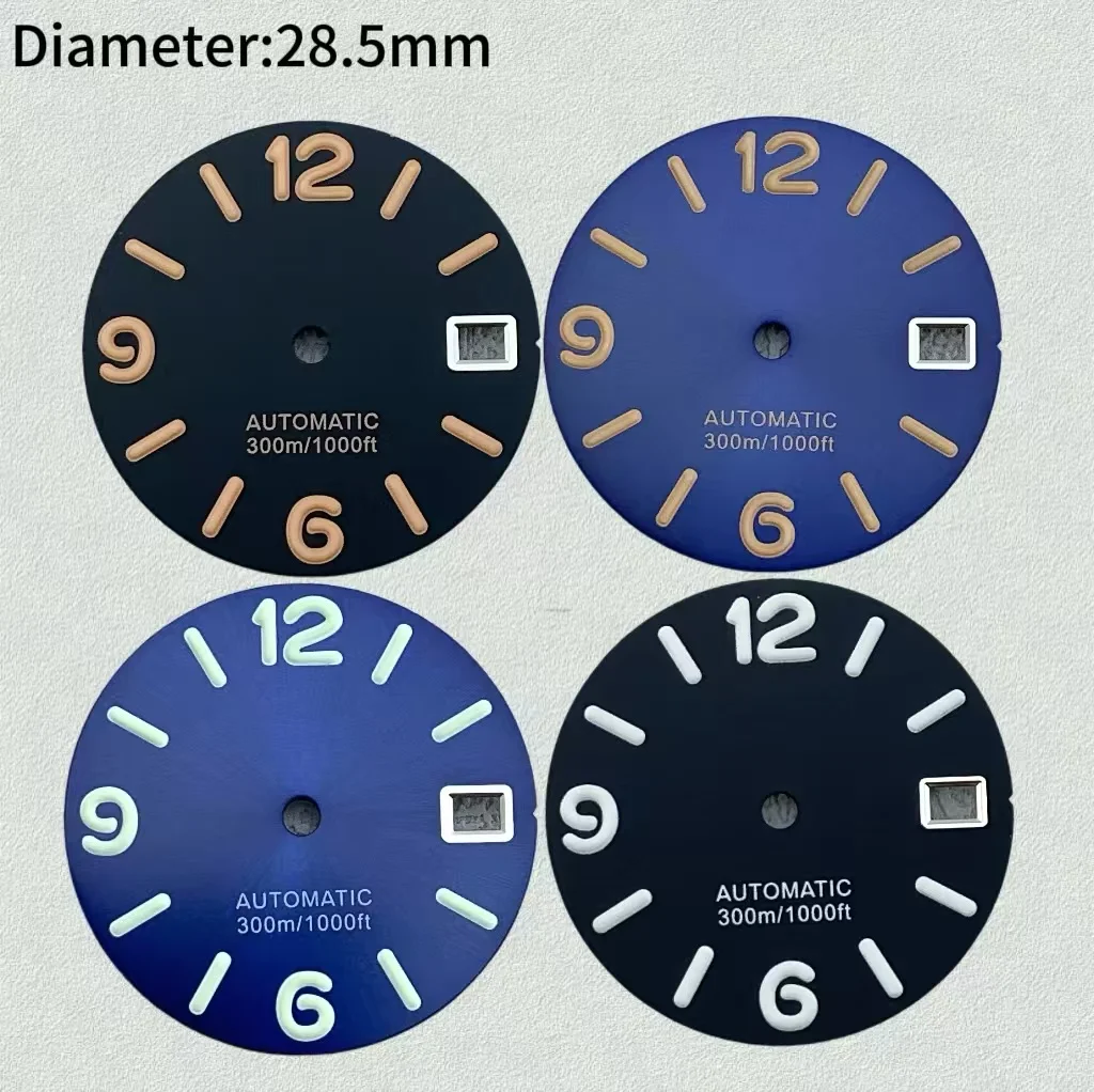 

28.5mm digital dial with sun pattern frosted carved characters, suitable for men's NH35/36/4R sports watch accessories