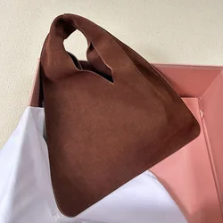 Luxury Suede Leather Bindle Bags for Women 24 Fall Winter Female Soft Shopping Bag Girls Handbag