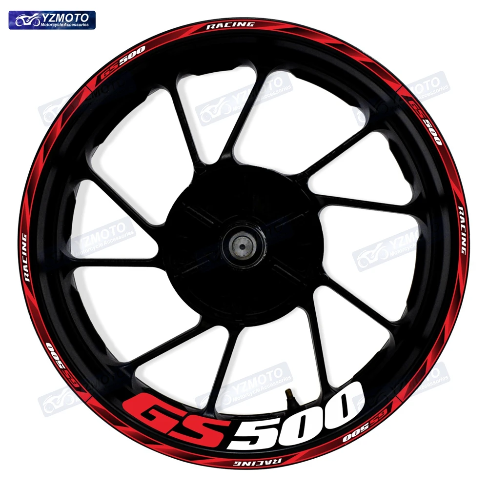 

For GS500 GS 500 Motorcycle RACING Front And Rear Wheel Hub 17 Inch Sticker Waterproof Reflective Rim Decal Stickers Decorate