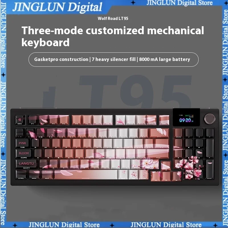 

LT95 Mechanical Keyboard Three mode Wireless Hot Swappable PBT Keycaps Customized Gaming Keyboard Pc Gamer Accessories