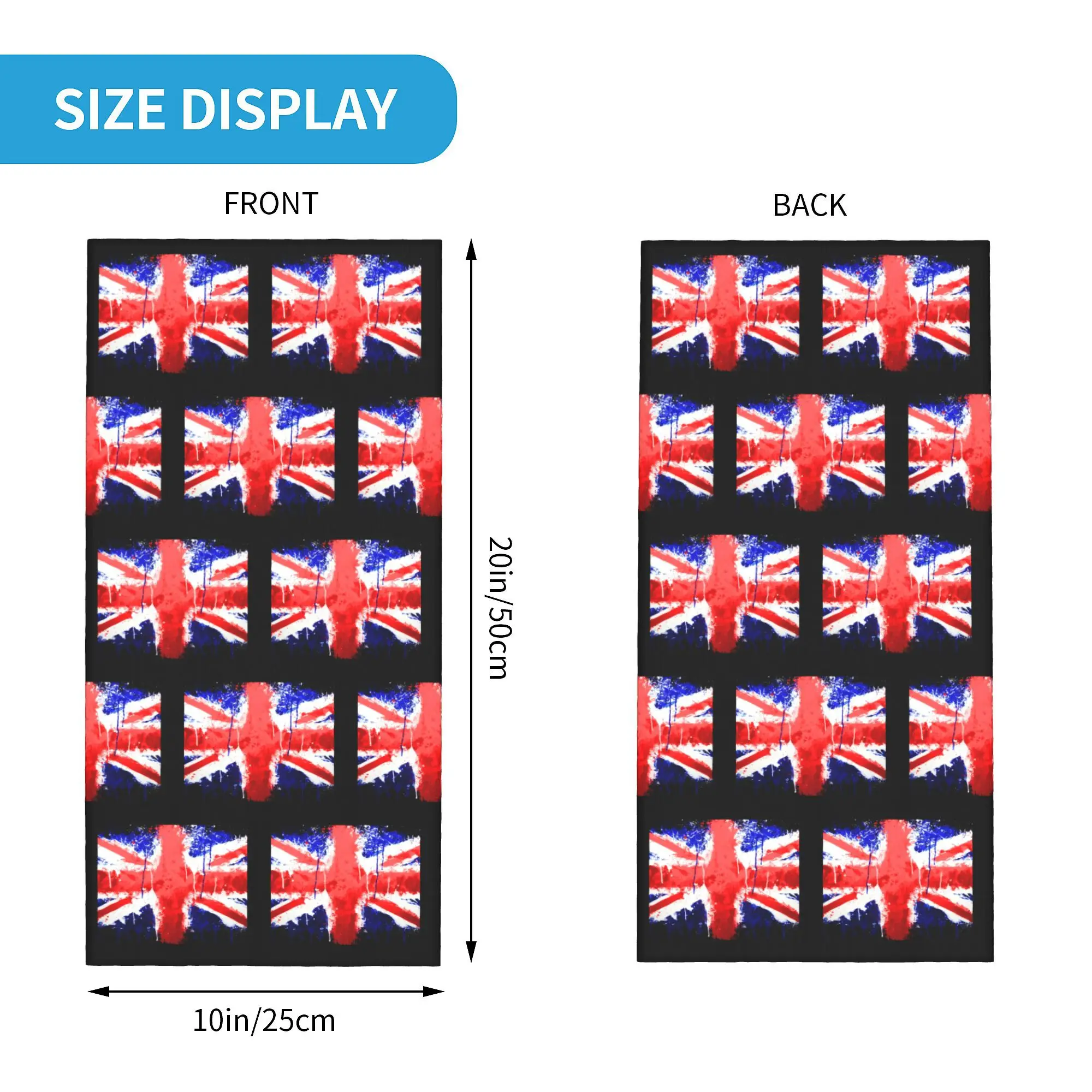 Custom 	  British Flag Bandana Neck Warmer Women Men Winter Ski Tube Scarf Gaiter United Kingdom British Face Cover