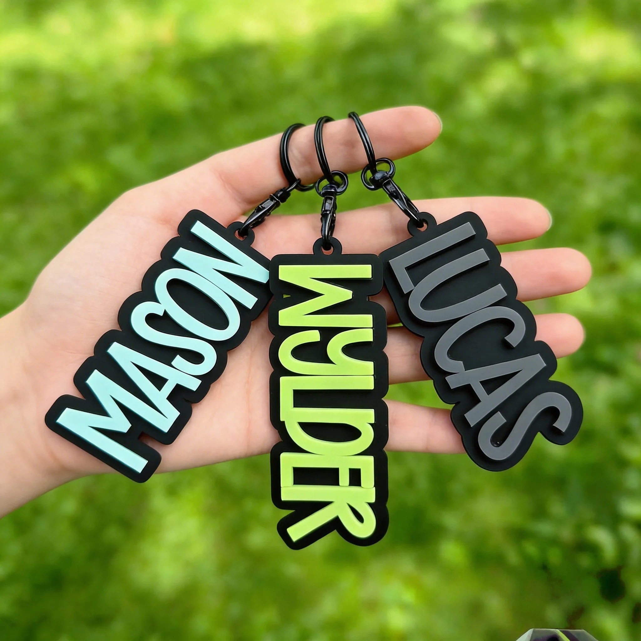 Customized Surname Tag, Personalized Acrylic Backpack Tag, Boys' Backpack Tag Diaper Bag Tag, Children's Name Keychain view 3