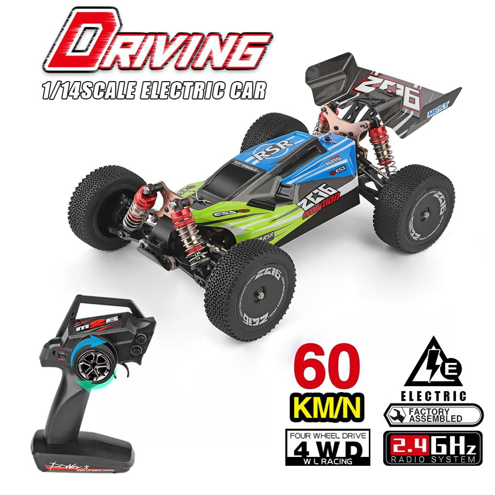 Wltoys de alta qualidade 144001   1/14 2.4G Controle Remoto Carro RC 4WD Modelos de Veículos de Corrida de Alta Velocidade 60 km/h Brinquedos de Presente para Crianças