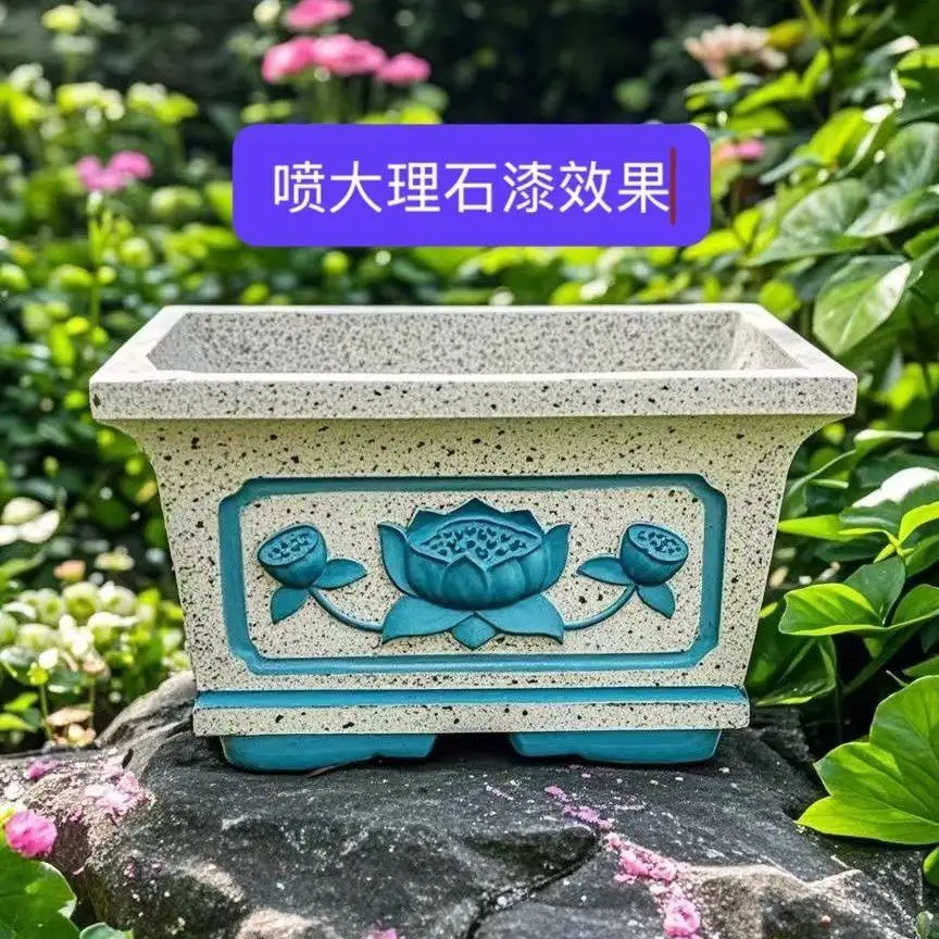 

New bottom grouting small rectangular cement planter mold fifth generation European Roman column plastic steel selfmade