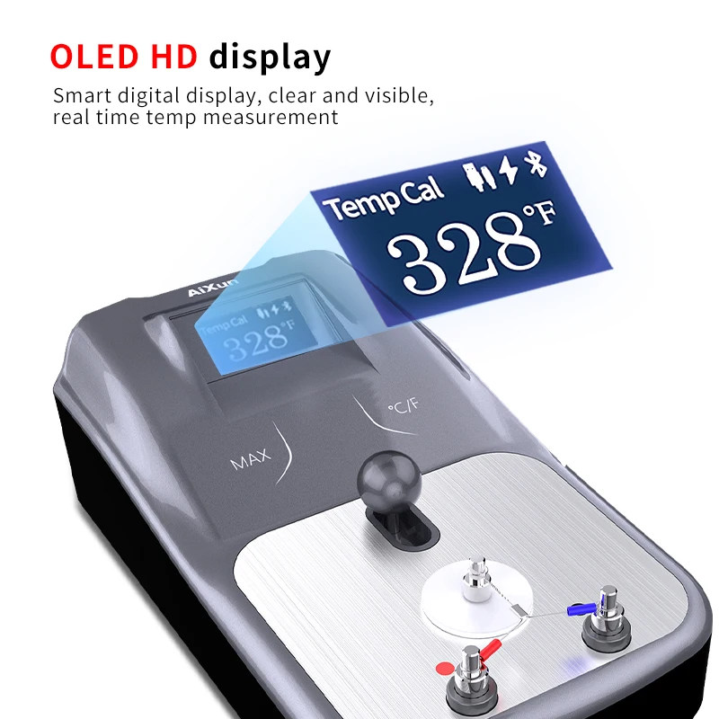 AIXUN DT01 Pistola ad aria calda Punte per saldatore Tester di temperatura Display digitale intelligente Misurazione della temperatura in tempo reale chiara e visibile