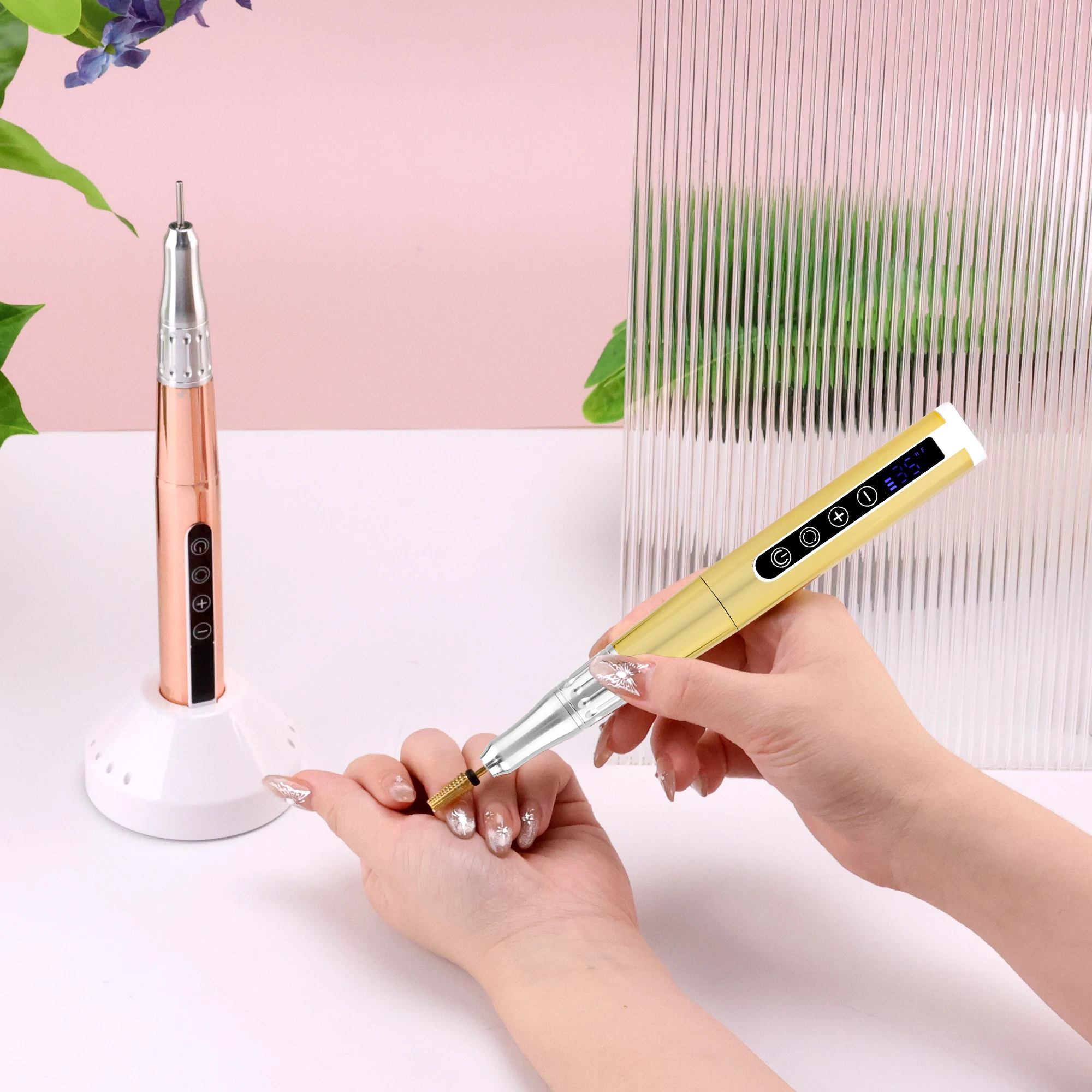 Wireless Rechargeable 35000rpm 65W Coreless Nail File Drill Personal Care Electric Manicure Pedicure File Art Pen Polish Remover