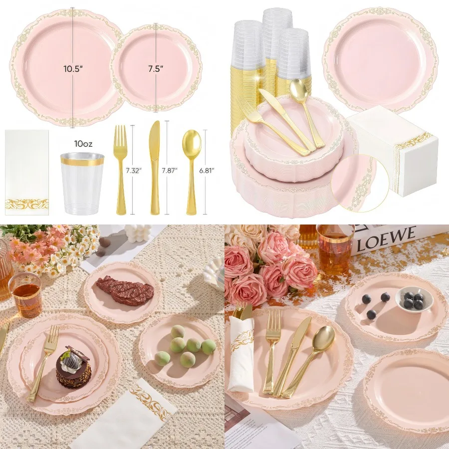 175 Pcs Pink Dispos…