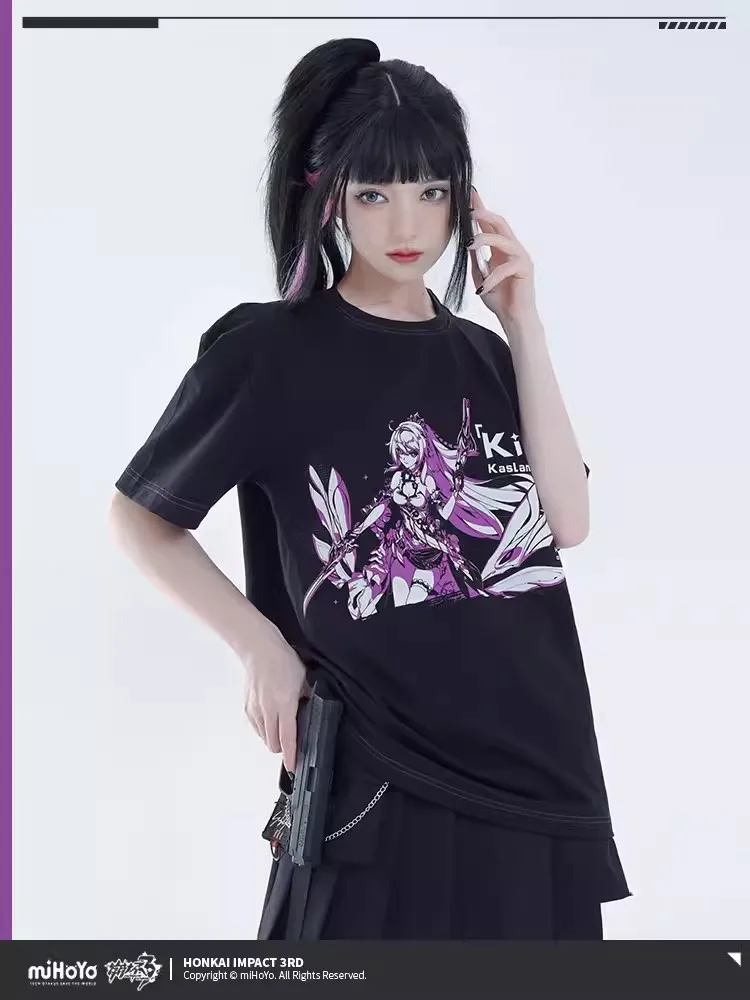 Genuine Honkai Impact 3 Line Impression Series Fashion New T-shirt Cosplay Series Game Peripheral Cotton Summer Short Sleeve