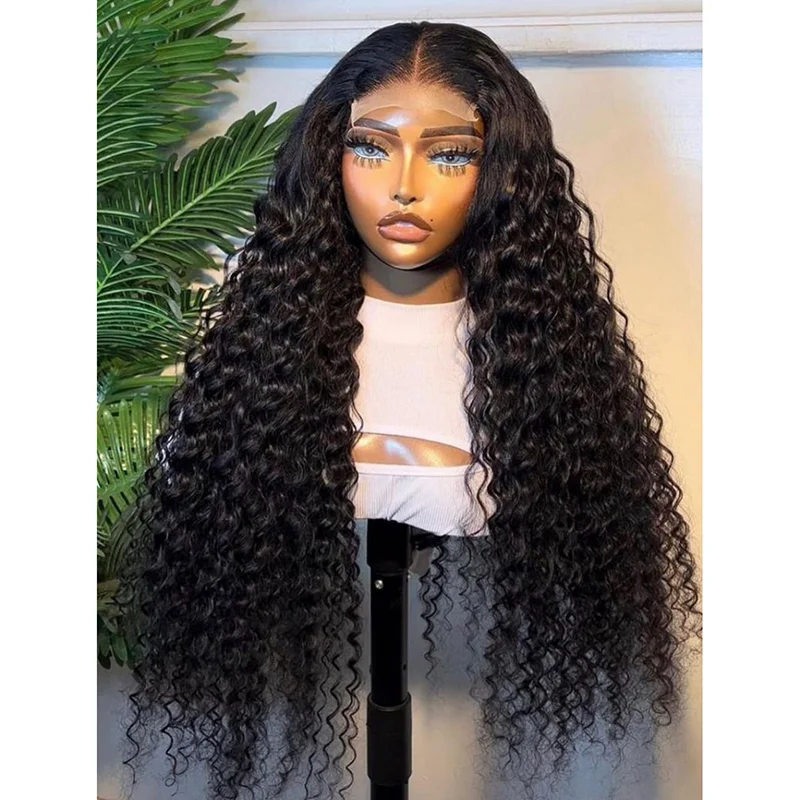 High Gloss Colored Synthetic And Blend Lace Wigs 200% Density For Women Curly Glueless Wigs Extensions For Women Daily Wear