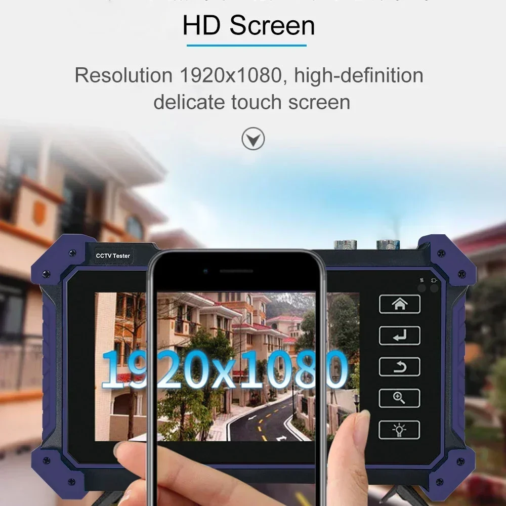 Tester kamery CCTV PEGATAH z wejściem HDMI i VGA, monitorem CCTV, tester kamery IP, 8 MP, AHD, CVI, SDI, 5,4 ", 5", IPC