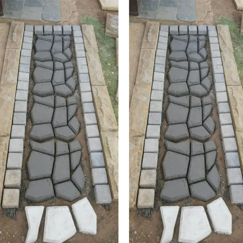 1pcs DIY Plastic Paving Mold Paving Pavement Concrete Molds Stepping Stone Paver Walk Way Cement Molds for Lawn and Garden