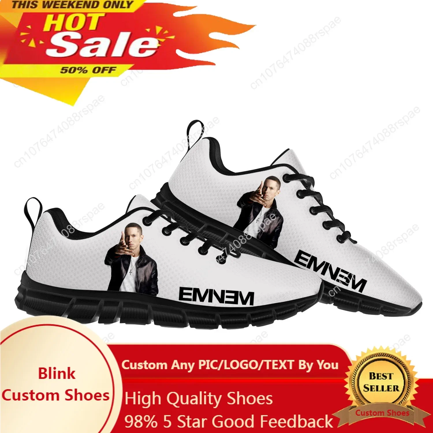 Eminem Hip Hop Rapper Music Popular Sports Shoes Mens Womens Teenager Kids Children Sneakers Custom High Quality Couple Shoes