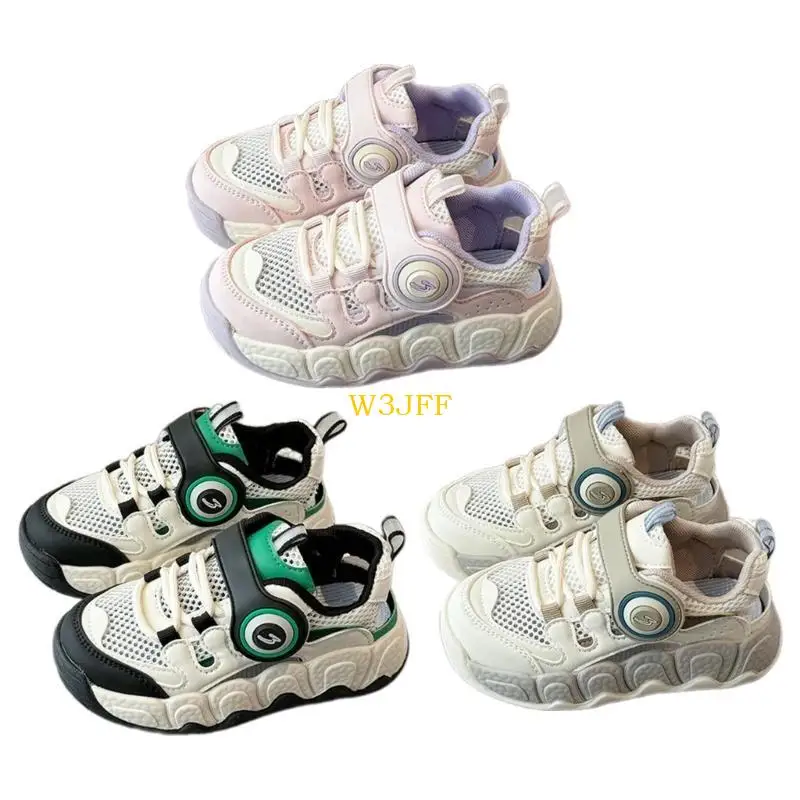 

W3JF 2024 Children's Sports Shoes New Breathable Mesh Sandals for Boys and Girls Students Casual Running Shoes