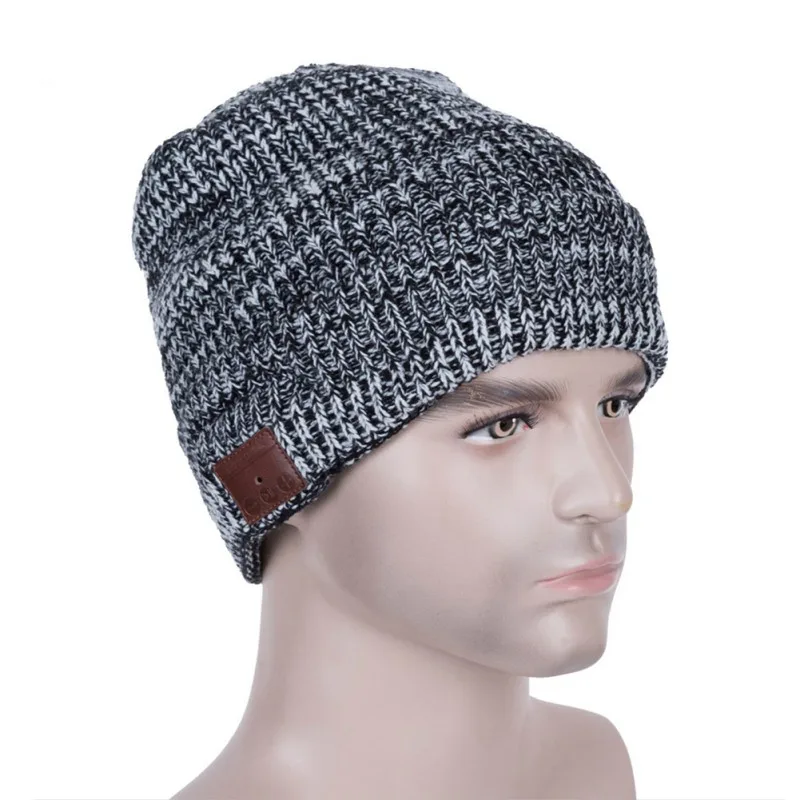 Women Men Bluetooth Beanie Hat 5.0 Wireless Beanie with Microphone Music Hat Stocking Stuffers Winter Knitted Hat