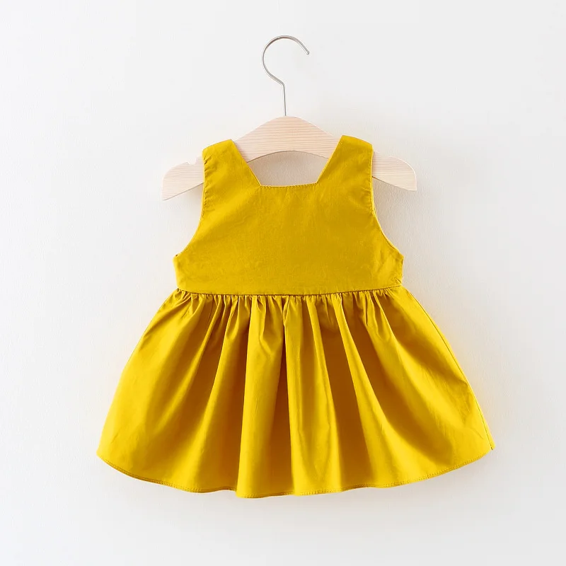 Summer Newborn Girls Clothes Korean Cute Flowers Sleeveless Cotton Dresses Toddler Princess Dress Baby Boutique Clothing BC159