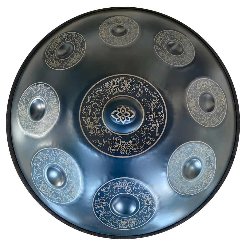 Handpan Drum 9/10/12/14Notes, 22 Inches, In D Minor,Comes with A Handpan Stand,Handan Backpack,Two Mallets And A Cleaning Cloth.
