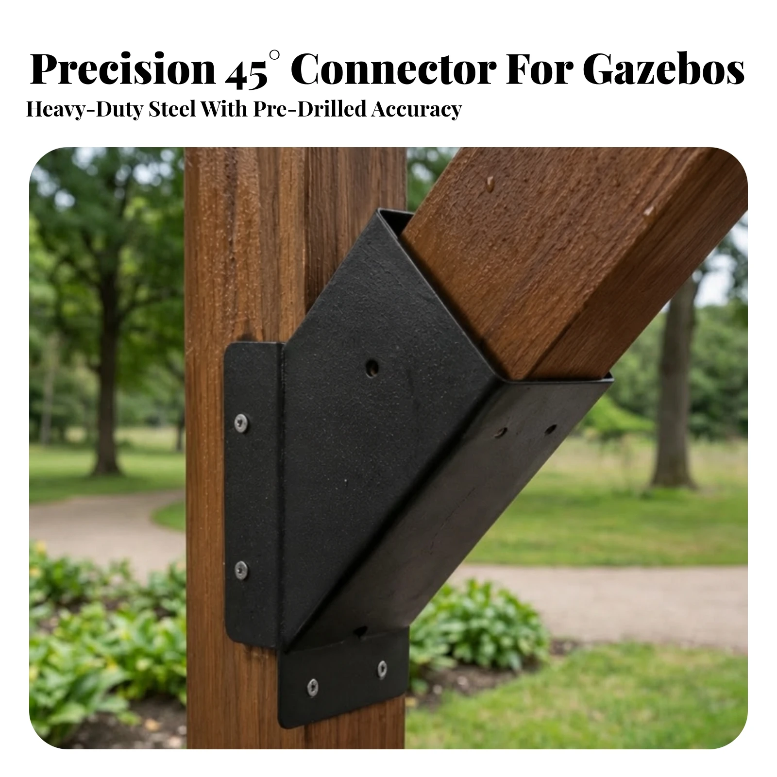 45-Degree Angle Bracket Angled Pergola Support Brackets Pergola Brackets Powder Coated Timber Connector with Screws Pre-Drilled