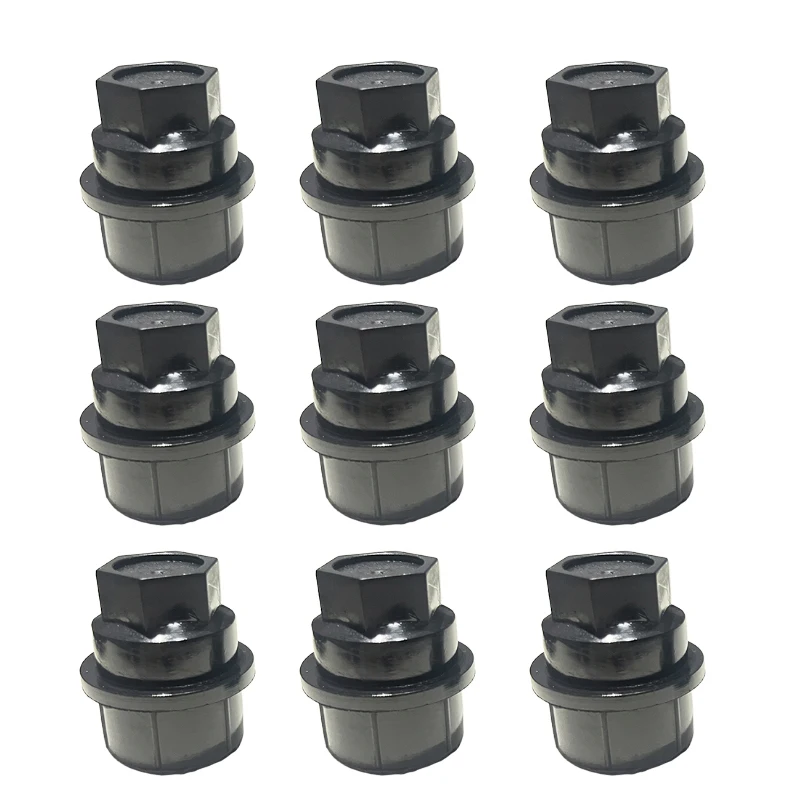 24pcs Car Truck Thread 15646250 Wheel Lug Nut 27mm Black Wheel Lug Caps ABS 1.06in Hexagon Thread for GMC 1500 2500 Full Size