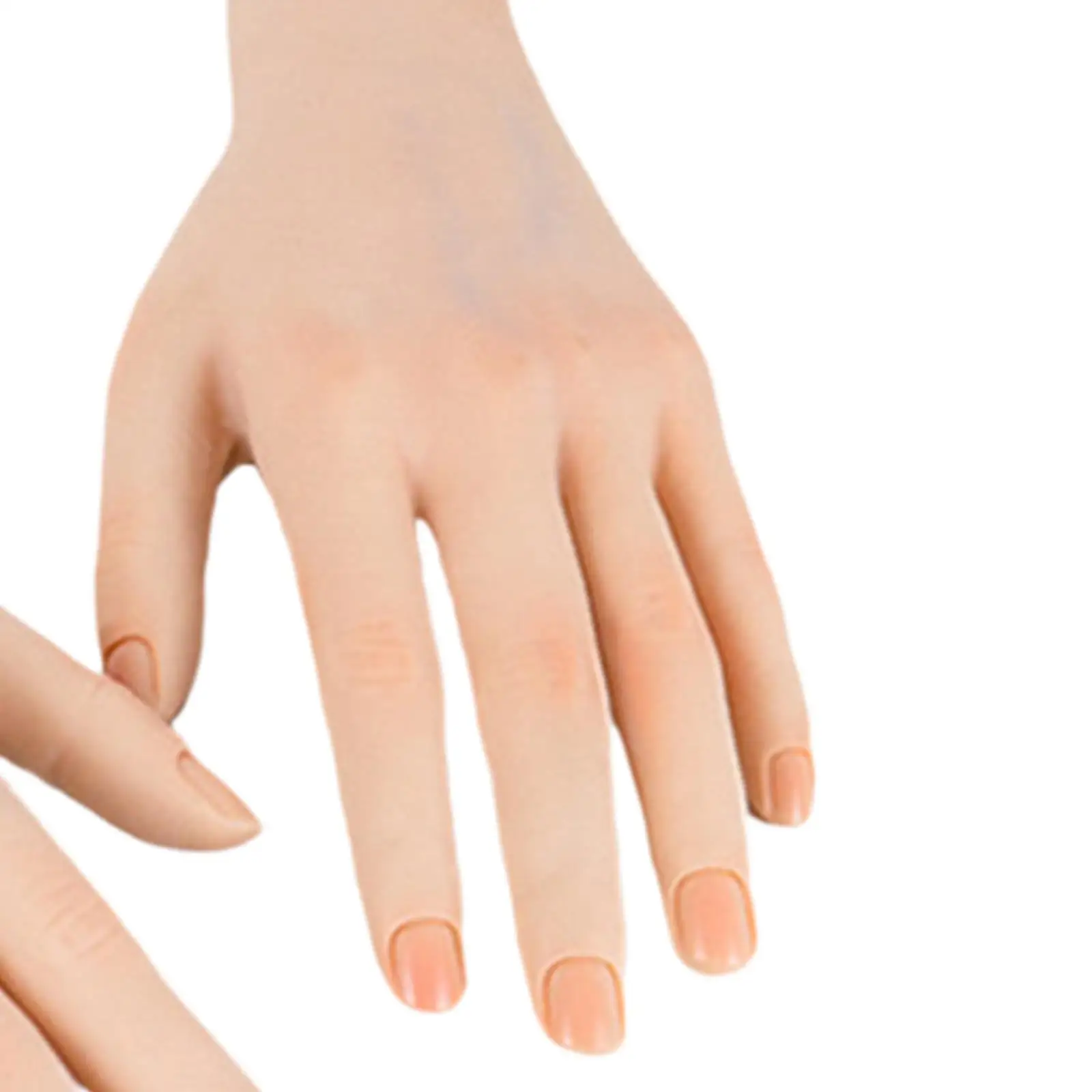 Practice Mannequin Hand Right Left Hand Practice Model Flexible Realistic Female Hand for Nail Display Rings Photograph Props