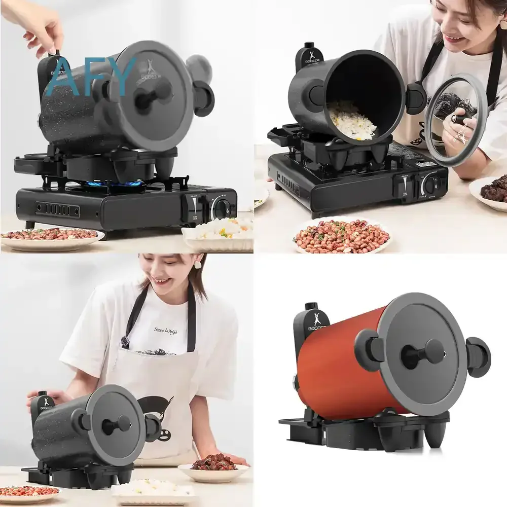 Multifunctional Cooking Machine for Home & Outdoor Use 360° Rotating Fried Rice Maker Fried Noodle Cooker Barbecue Grill Tool
