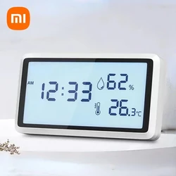 Xiaomi-Hygromètre électronique Therye.com, station météo, haute précision avec fonction d'horloge de table, mini outils LCD