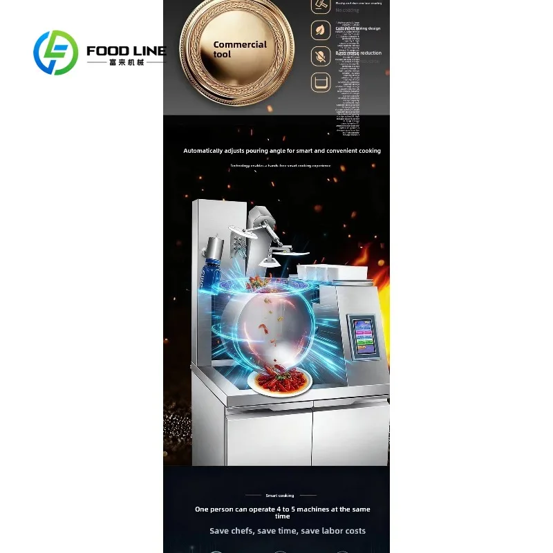Customized AI Fully Automatic Commercial Cooking Robot with Intelligent Feeding and Automatic Cooking Function