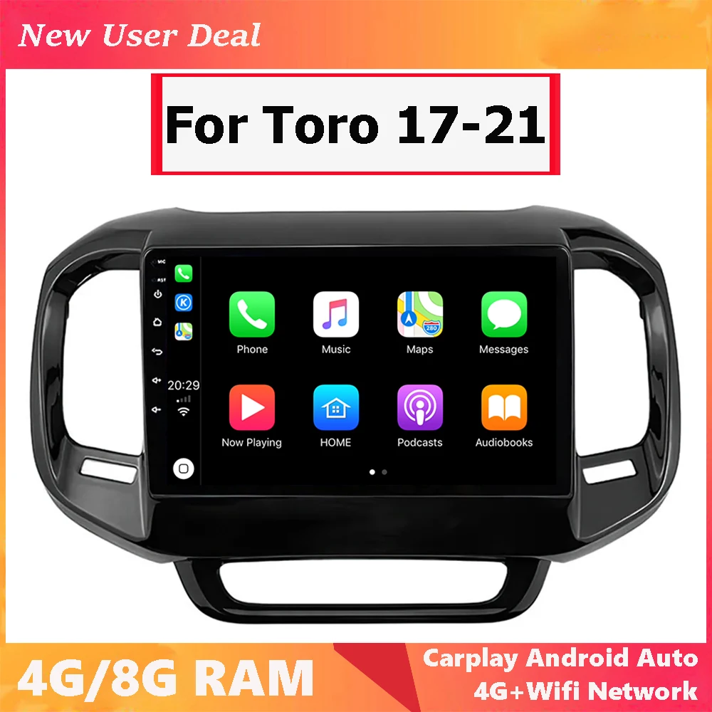 

Автомобильный мультимедийный плеер, стерео Android 12,0, радио для FIAT Toro 2017, 2018, 2019, 2020, 2021 с Carplay, Bluetooth